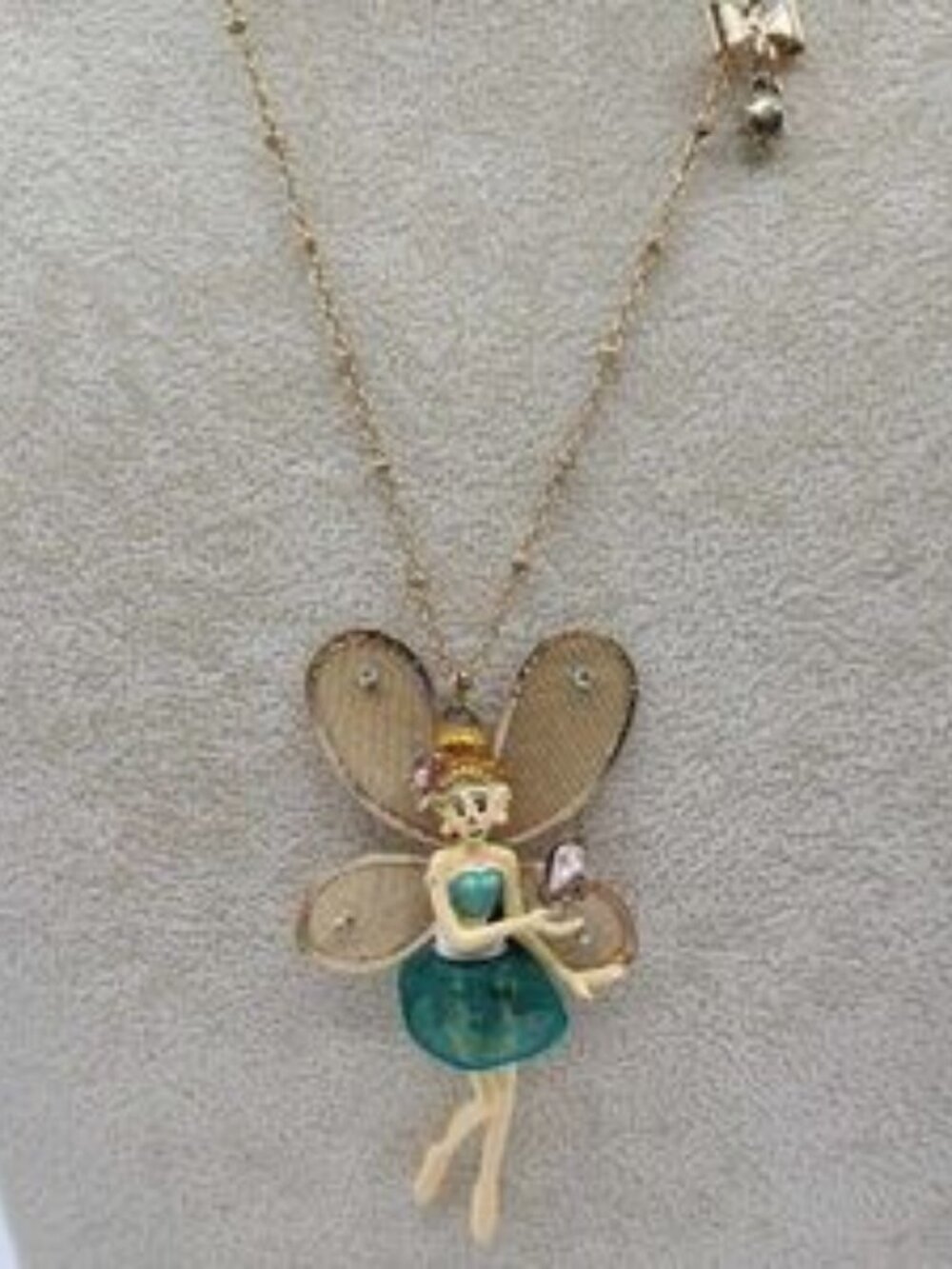 Betsey Johnson Green Gold FairyโPendant
